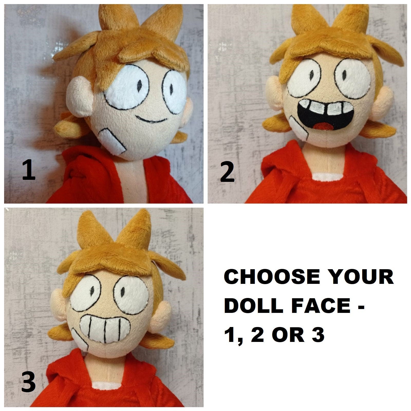 Tord Eddsworld 15,7″ (40 cm) Plush Toy Tord Larsson - choose the face of this doll (3 options)