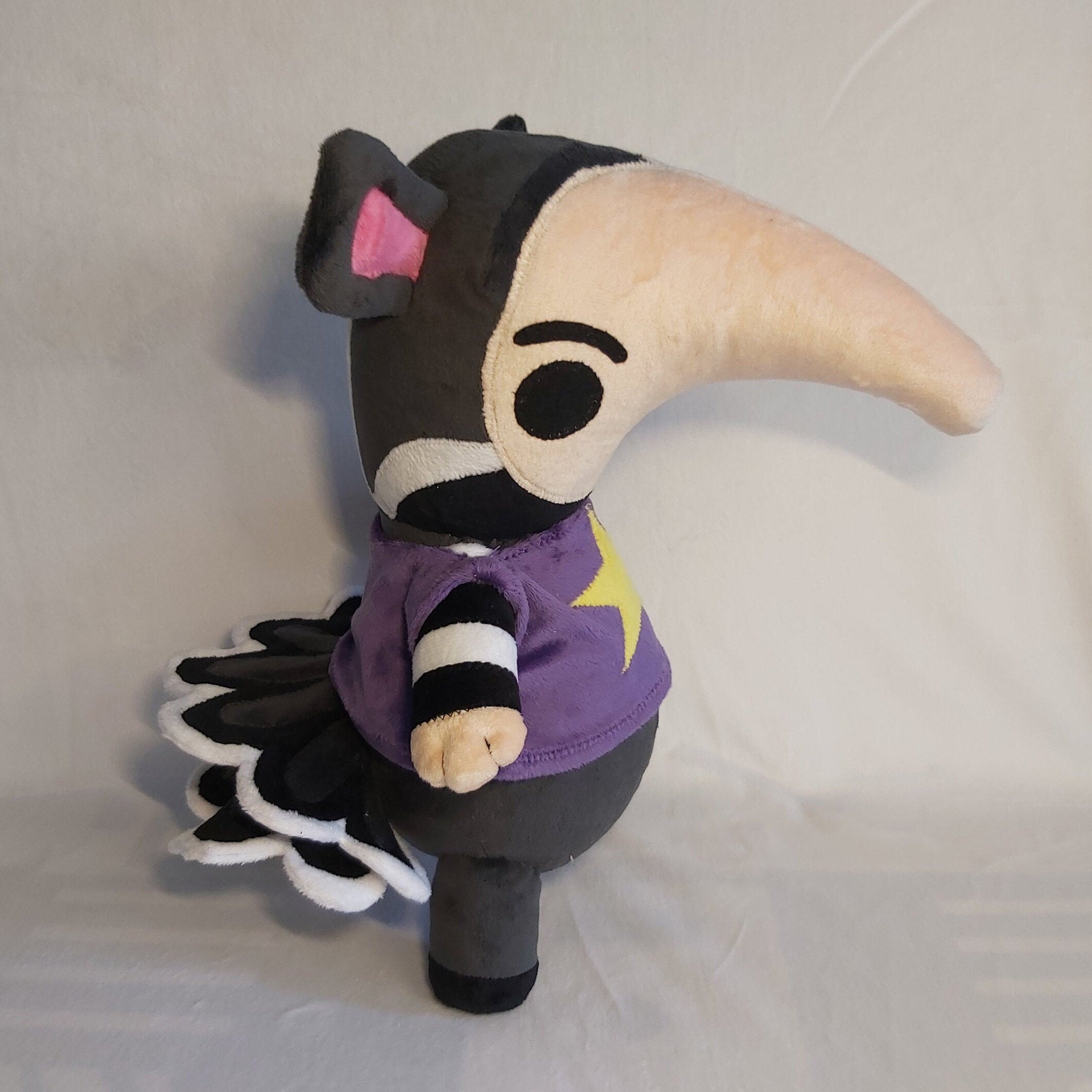 Anteater Antonio of Animal Crossing plush toy 15,7″ (40 cm) clothes can be yellow or purple (write in a personal message)