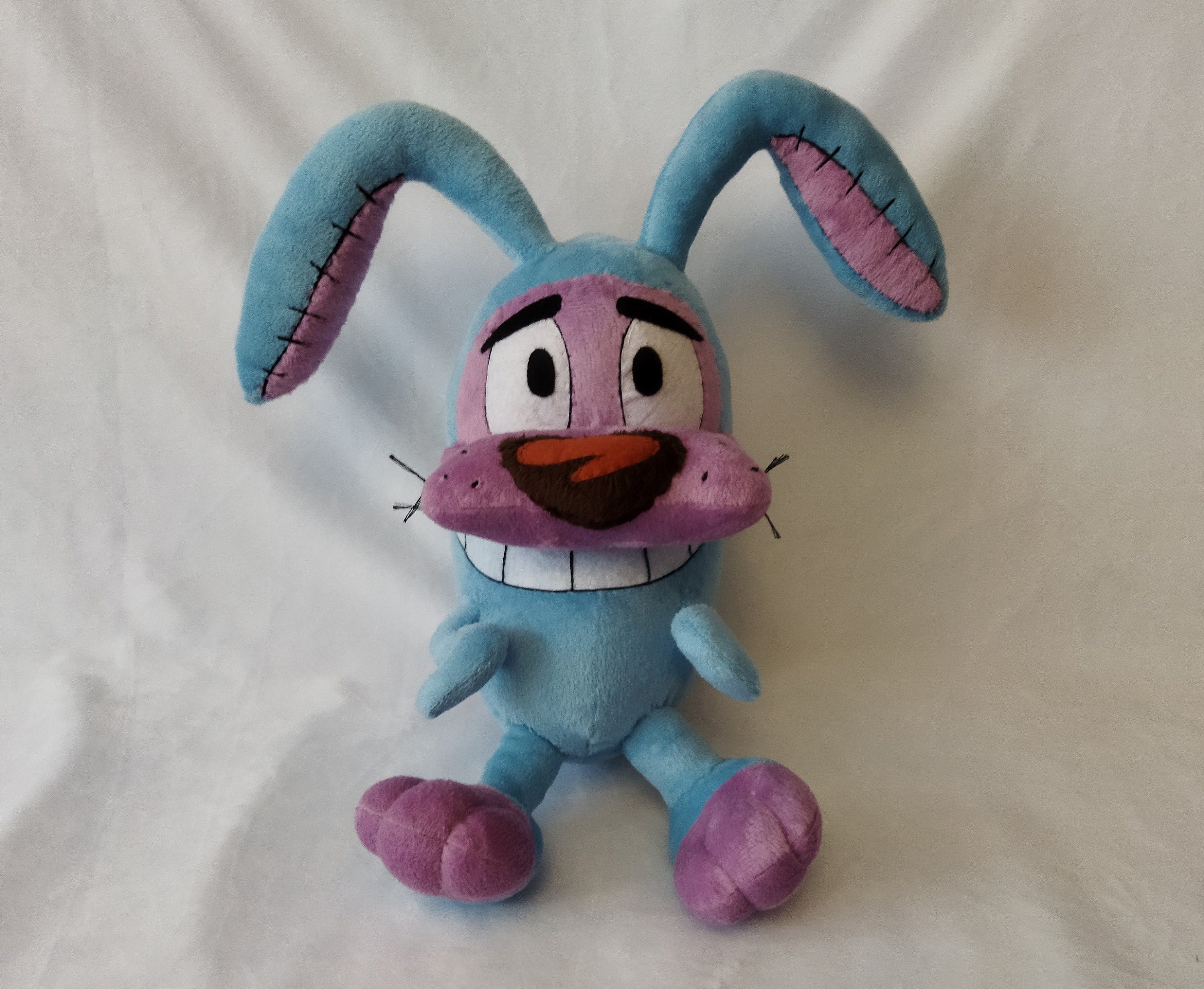 Plush Courage The Cowardly Dog in a rabbit costume 9,8″ (25 cm) custom coraje el perro cobarde product variant 5
