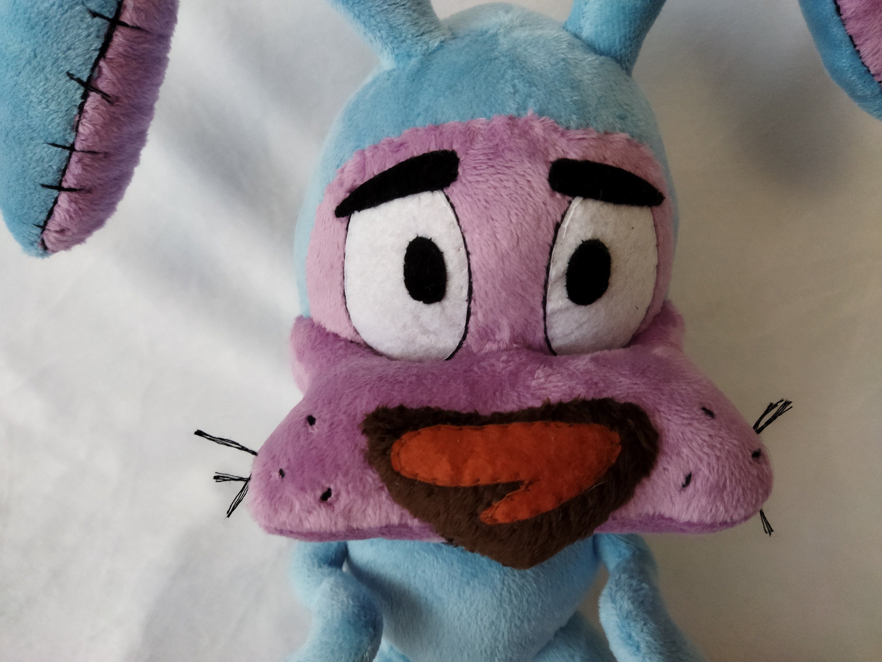 Plush Courage The Cowardly Dog in a rabbit costume 9,8″ (25 cm) custom coraje el perro cobarde product variant 5