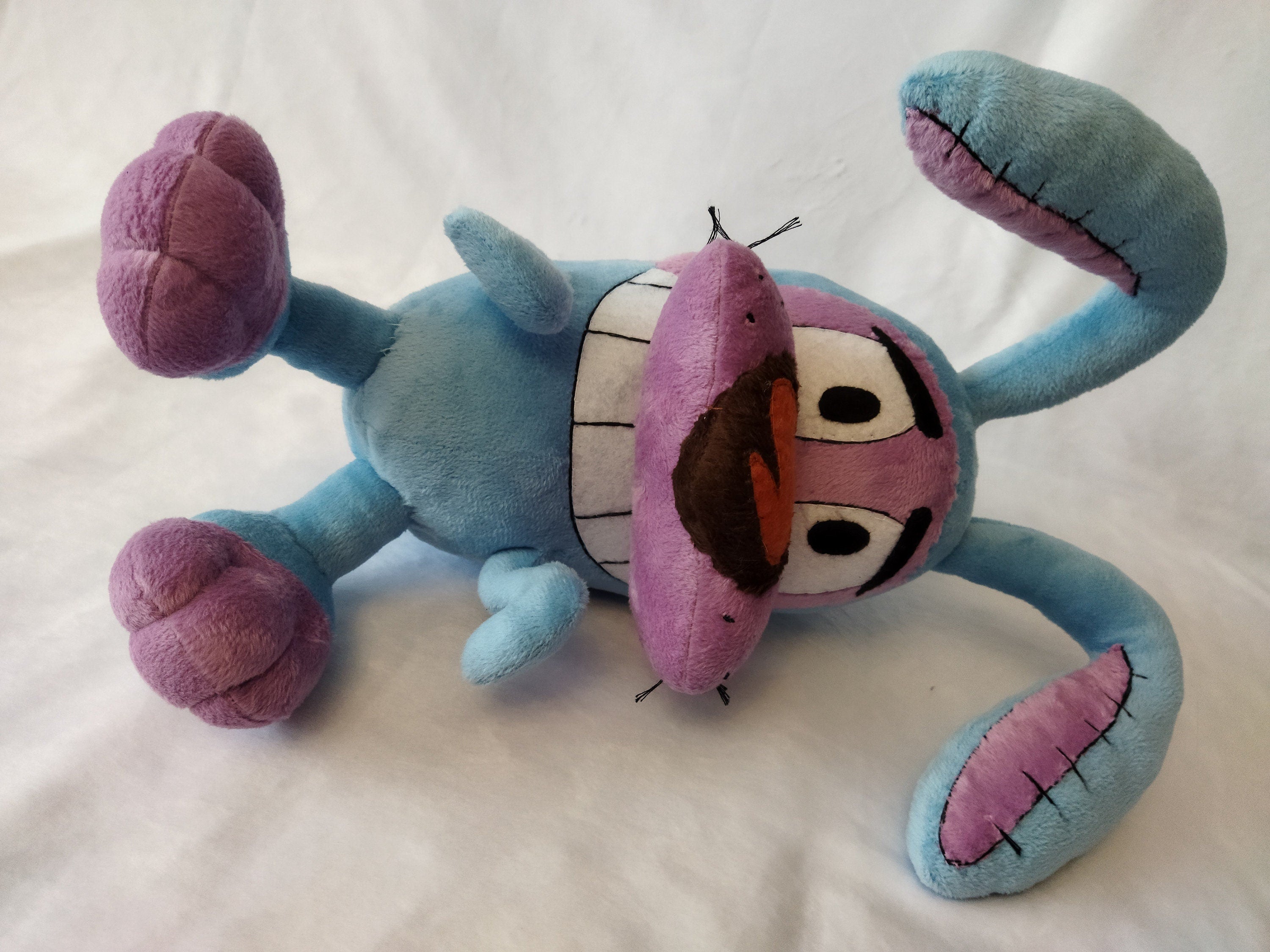 Plush Courage The Cowardly Dog in a rabbit costume 9,8″ (25 cm) custom coraje el perro cobarde product variant 5