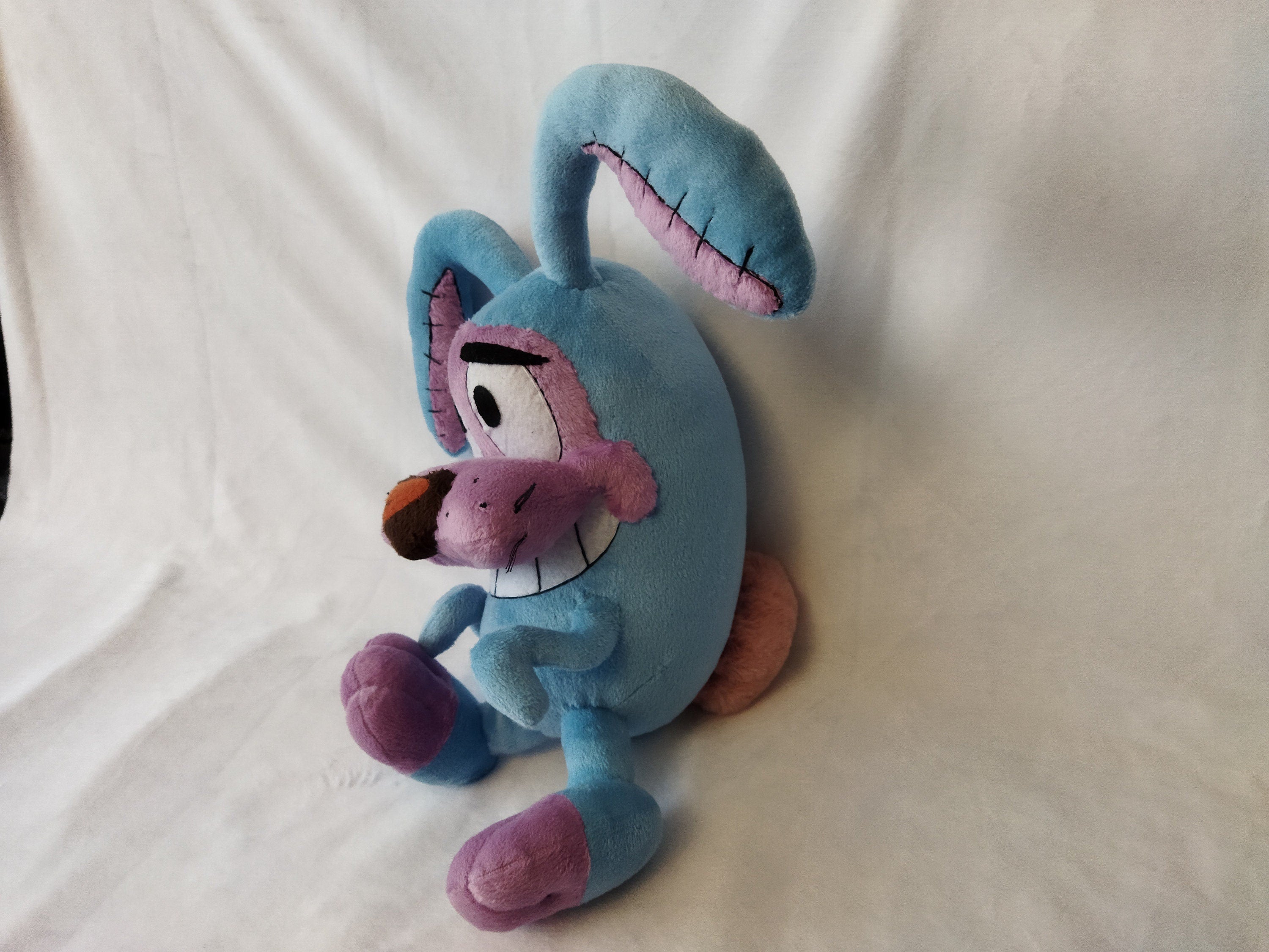 Plush Courage The Cowardly Dog in a rabbit costume 9,8″ (25 cm) custom coraje el perro cobarde product variant 5