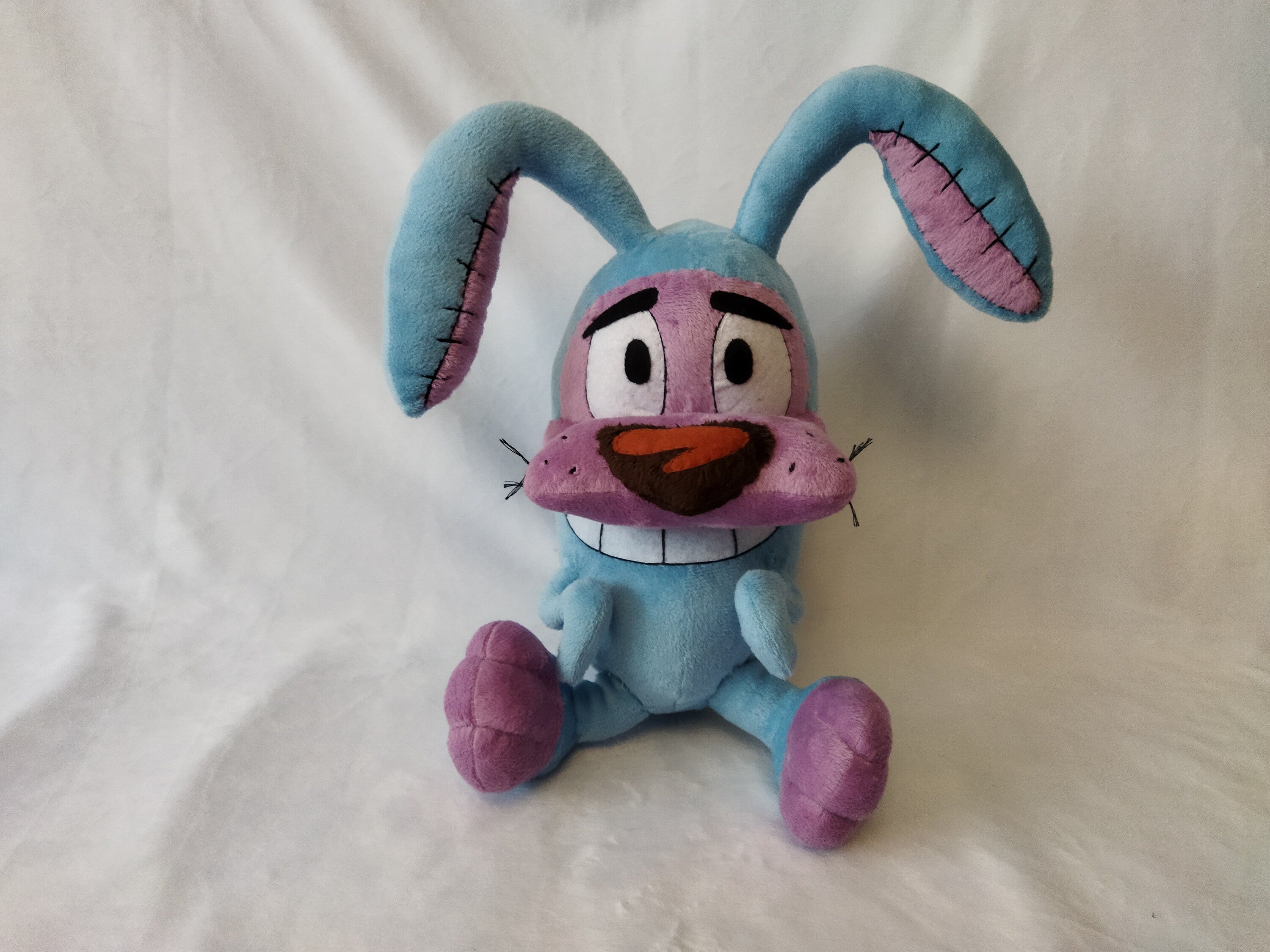 Plush Courage The Cowardly Dog in a rabbit costume 9,8″ (25 cm) custom coraje el perro cobarde product variant 5