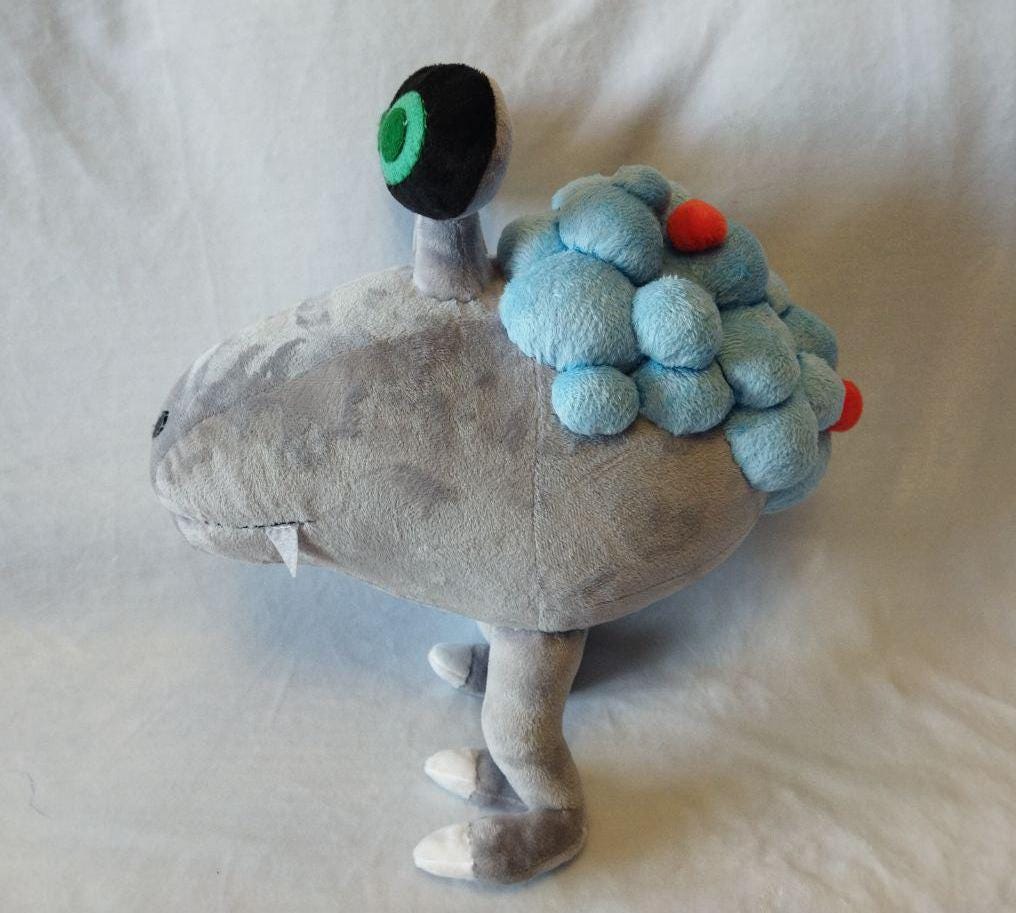 Moldy Dwarf Bulborb from Pikmin 15,7” (40 cm) Plush Toy Bulbo mohoso enano Coleto nano sporico Sporobulborbe nain 곰팡이꼬마차피 カビコチャッピー