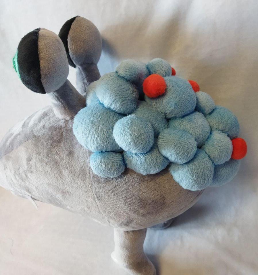Moldy Dwarf Bulborb from Pikmin 15,7” (40 cm) Plush Toy Bulbo mohoso enano Coleto nano sporico Sporobulborbe nain 곰팡이꼬마차피 カビコチャッピー